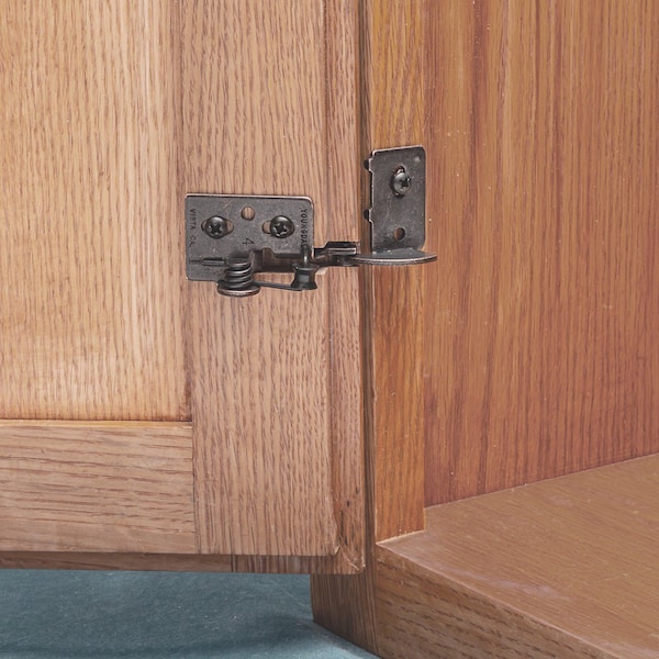 Youngdale Antique Brass 3/8 in. Partial Inset Self-Closing Hinge, PK 10 - 54.104.03X10