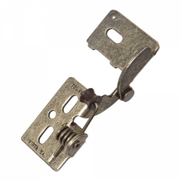 Youngdale Antique Brass 3/8 in. Partial Inset Self-Closing Hinge, PK 10 - 54.104.03X10