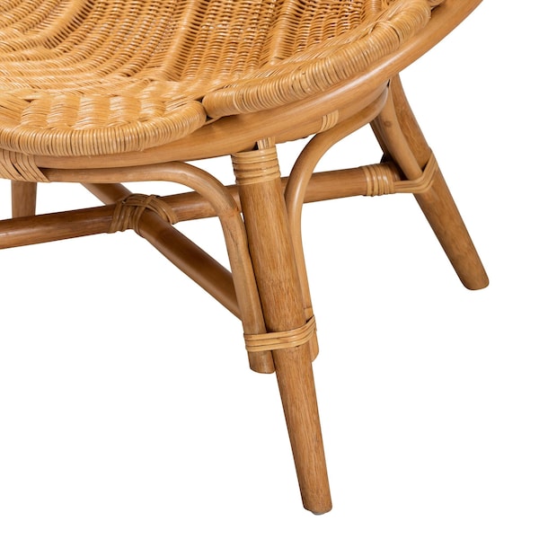 Bali & Pari Blossom Bohemian Honey Rattan Accent Flower Chair - 245-13636-ZORO