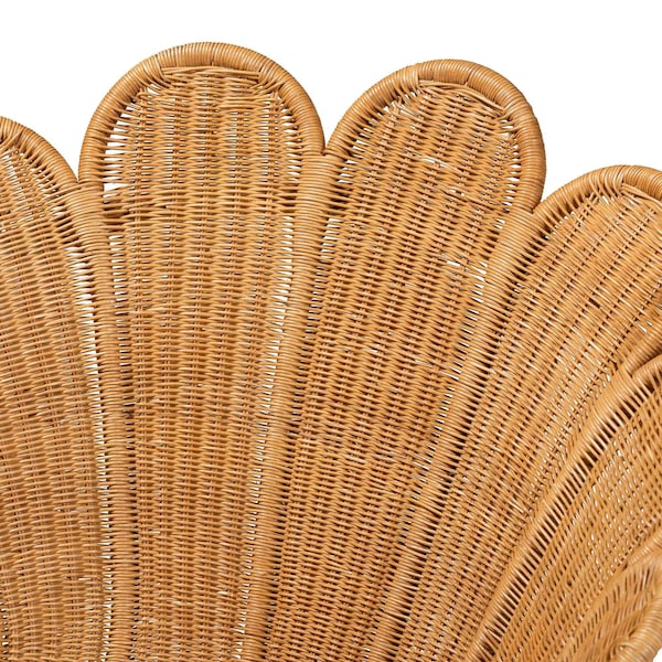 Bali & Pari Blossom Bohemian Honey Rattan Accent Flower Chair - 245-13636-ZORO