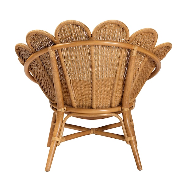 Bali & Pari Blossom Bohemian Honey Rattan Accent Flower Chair - 245-13636-ZORO