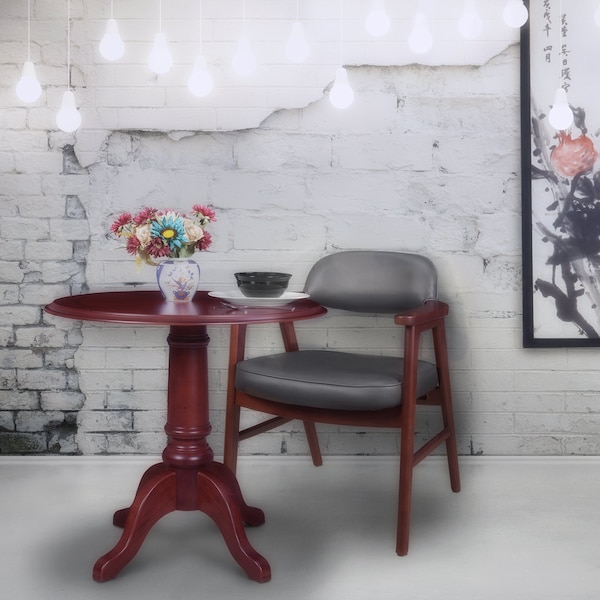 Regency Regency 476 Mid-Century Modern Accent Chair- Mahogany & Grey - 1476MHGY