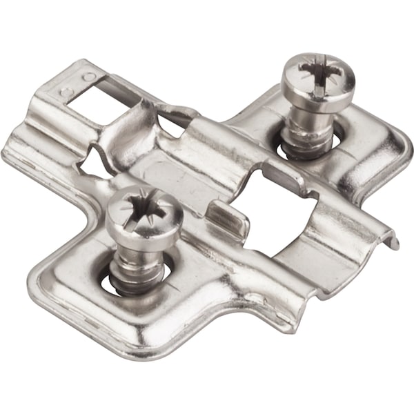 Hardware Resources Std Dty 0mm Non-Cam Adj Steel Plate w/Short. Euro Screws for 700,725,900 and 1750 Series Euro Hinges - 600.3118.05