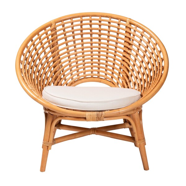 Bali & Pari Aerin Modern Bohemian Natural Rattan Accent Chair - 243-13577-ZORO