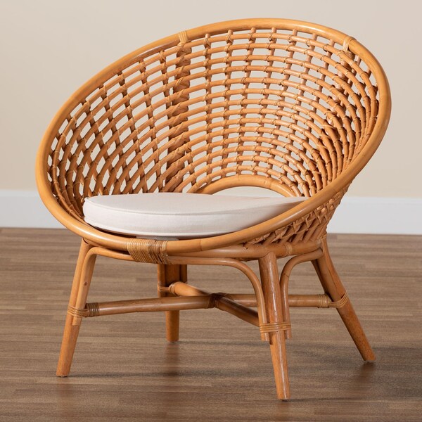 Bali & Pari Aerin Modern Bohemian Natural Rattan Accent Chair - 243-13577-ZORO