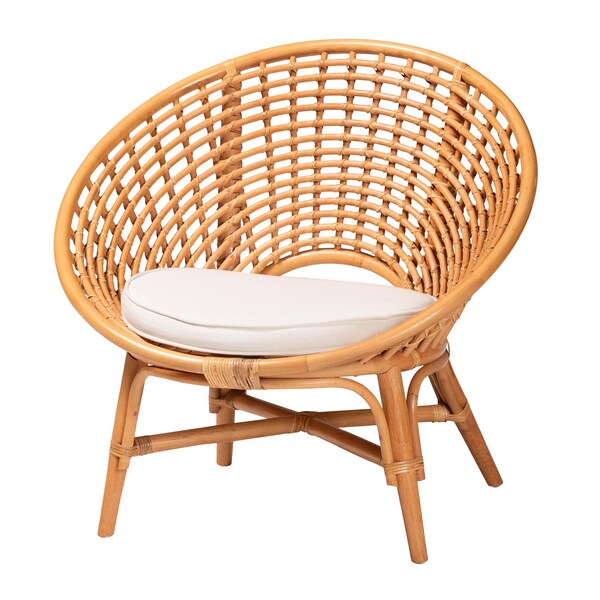 Bali & Pari Aerin Modern Bohemian Natural Rattan Accent Chair - 243-13577-ZORO