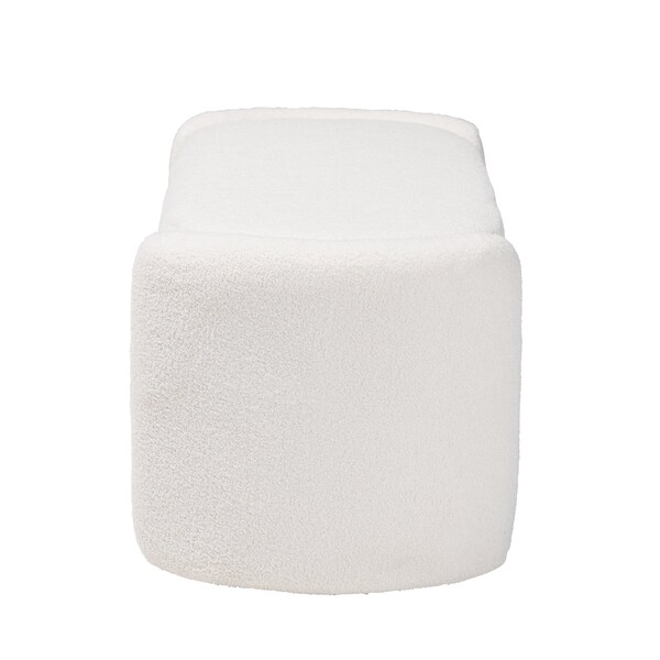 Baxton Studio Oakes Modern and Contemporary Ivory Boucle Upholstered Storage Bench - 220-12863-ZORO