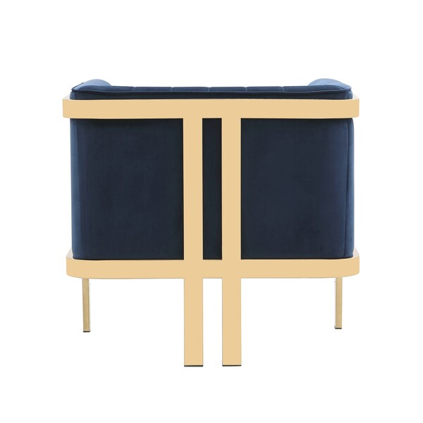 Manhattan Comfort Paramount Accent Armchair in Royal Blue and Polished Brass - AC053-BL