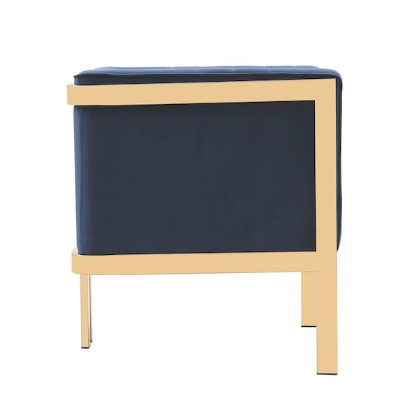 Manhattan Comfort Paramount Accent Armchair in Royal Blue and Polished Brass - AC053-BL