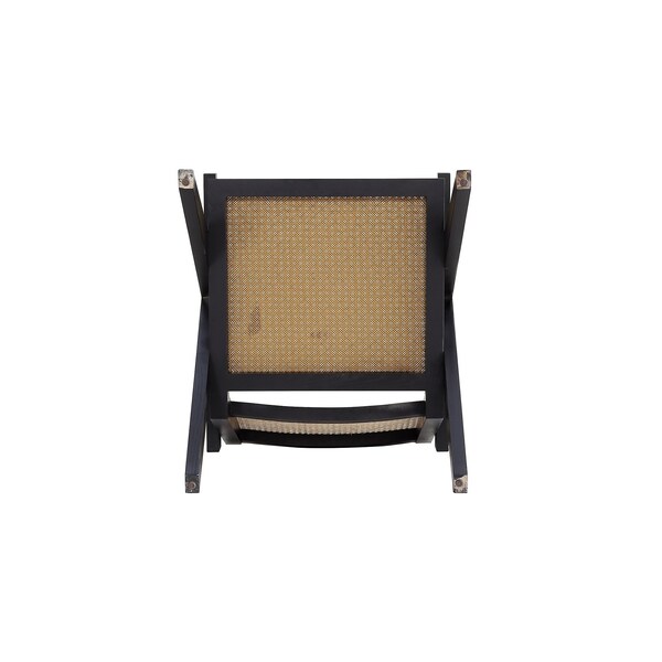 Manhattan Comfort Hamlet Accent Chair in Black and Natural Cane - ACCA04-BK