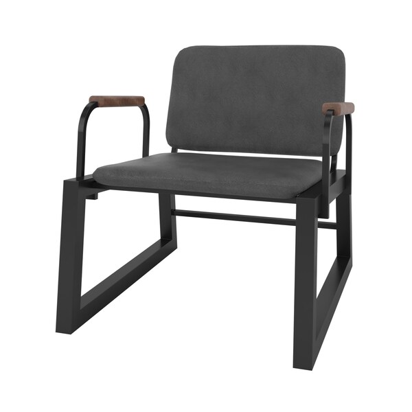Manhattan Comfort Whythe Low Accent Chair 1.0 in Black - AC-4PZ-207