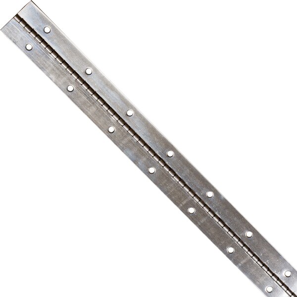 Hardware Resources Bright Nickel 1-1/2" 21 Gauge Steel Piano Hinge in 6 ft Length - 5414