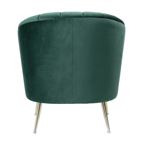 Manhattan Comfort Rosemont Accent Chair in Green and Gold (Set of 2) - 2-AC056-GR