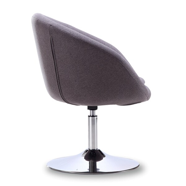 Manhattan Comfort Hopper Swivel Adjustable Height Chair in Grey and Polished Chrome - AC036-GY