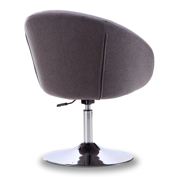 Manhattan Comfort Hopper Swivel Adjustable Height Chair in Grey and Polished Chrome - AC036-GY