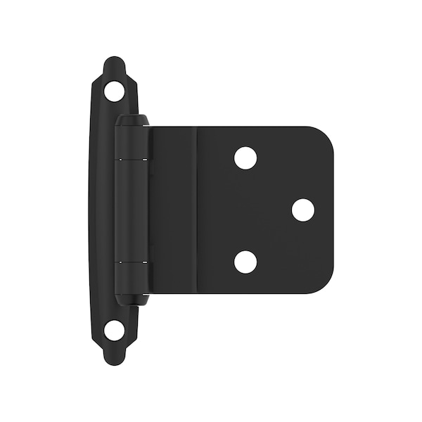 Amerock 3/8in 10 mm Inset Self-Closing, Face Mount Flat Black Hinge - 1 Pair - BPR3428FB