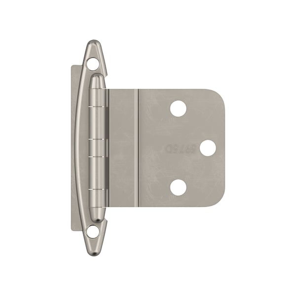 Amerock 3/8in 10 mm Inset Non Self-Closing, Face Mount Satin Nickel Hinge, 10PK - 1887597