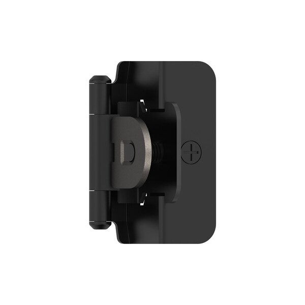 Amerock 1/2in 13mm Overlay Double Demountable Matte Black Cabinet Hinge, 1 Pair - BPR8704FB