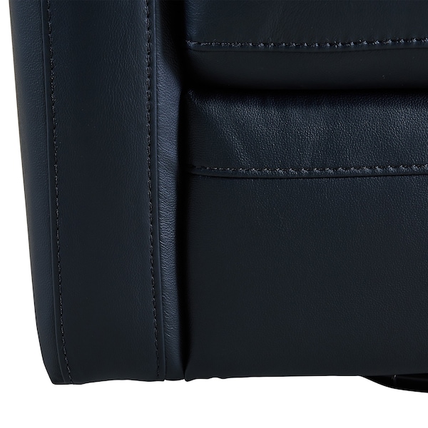 Armen Living Desi Contemporary Swivel Accent Chair in Black Genuine Leather - LCDSCHBLK