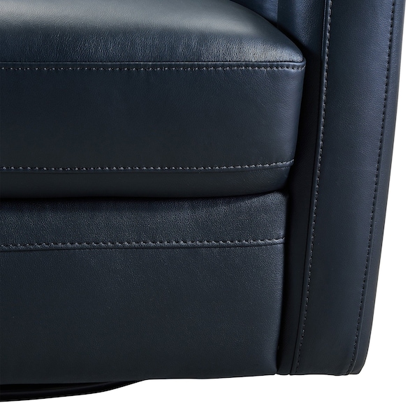 Armen Living Desi Contemporary Swivel Accent Chair in Black Genuine Leather - LCDSCHBLK