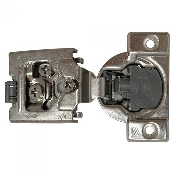 Hettich 0.75 in. Soft-Close Overlay Optimat Face Frame Clip-On Dowel Hinge, Zinc - HT928500601