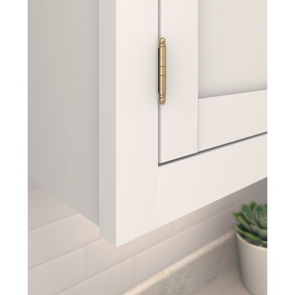 Amerock 3/4in 19mm Door Thickness Full Inset Full Wrap Ball Tip Champagne Bronze Cabinet Hinge, Single - PK3175TBCZ