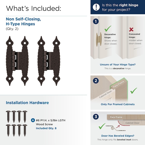 Amerock 3/8in 10mm Offset Non-Self Closing Face Mount Oil Rubbed Bronze Cabinet Hinge, 1 Pair - BPR3406ORB