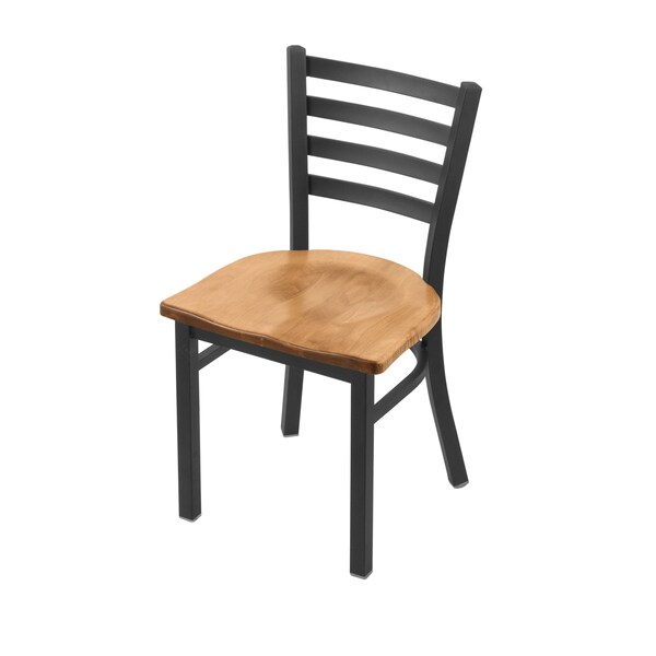 Holland Bar Stool Co 400 Jackie 18" Chair with Pewter Finish and Medium Maple Seat - 40018PWMEDMPL