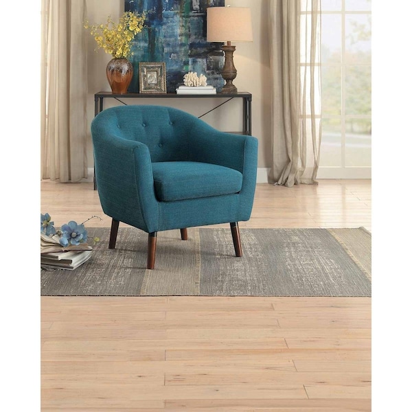 Home Elegance 31.5 x 30.5 x 31 in. Lucille Accent Chair - Blue - 1192BL