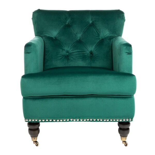 Safavieh Colin Chair, Emerald & Espresso - HUD8212M