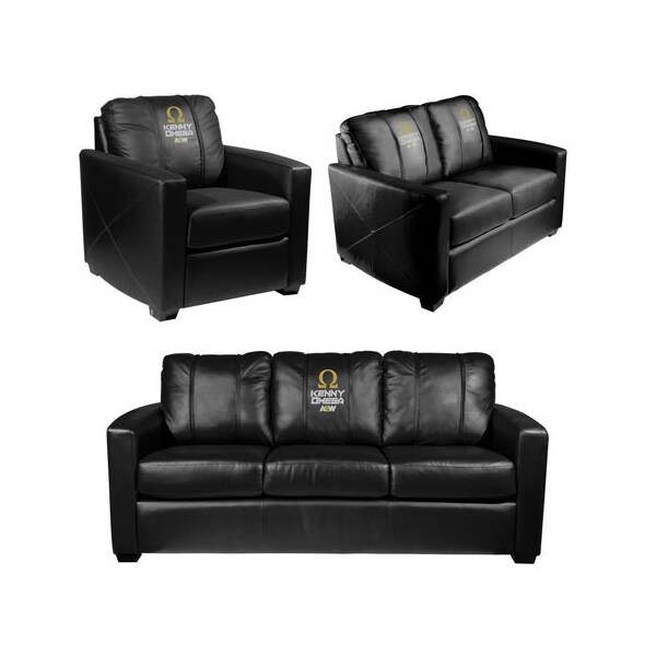 Dreamseat Silver Club Chair with AEW Kenny Omega Logo - XZ7759002CHCDBK-PSAEW0012