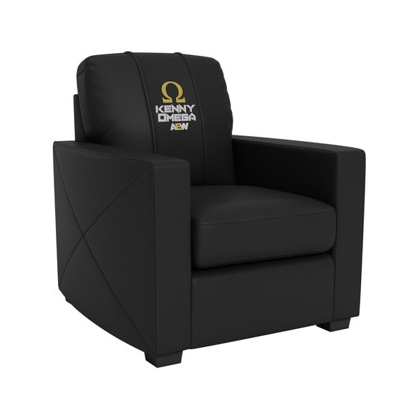 Dreamseat Silver Club Chair with AEW Kenny Omega Logo - XZ7759002CHCDBK-PSAEW0012