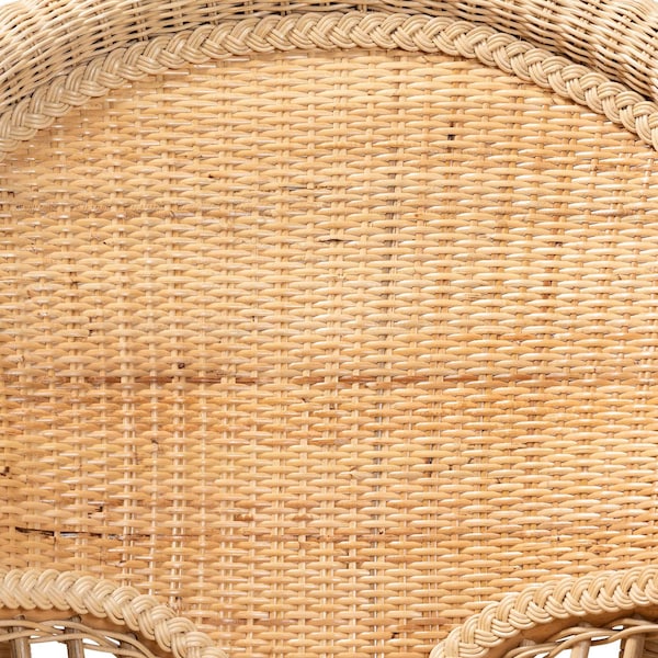 Bali & Pari Ratu Modern Bohemian Natural Brown Rattan Accent Chair - 235-13234-ZORO
