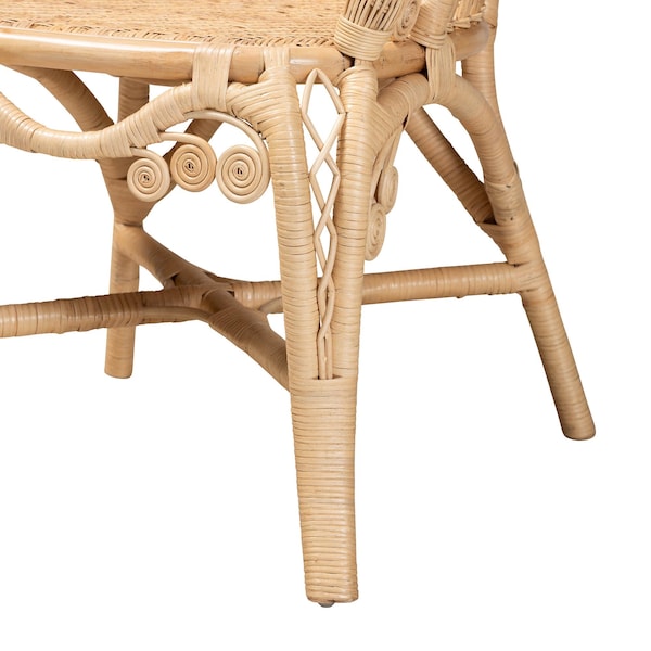 Bali & Pari Ratu Modern Bohemian Natural Brown Rattan Accent Chair - 235-13234-ZORO