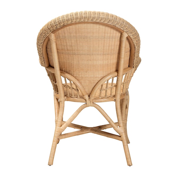 Bali & Pari Ratu Modern Bohemian Natural Brown Rattan Accent Chair - 235-13234-ZORO