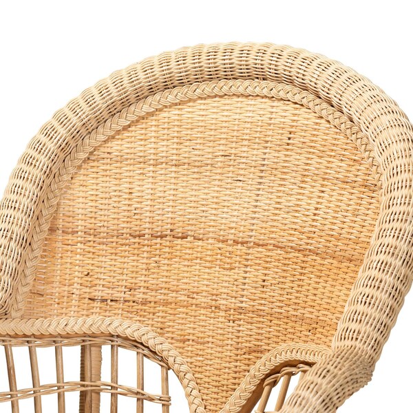 Bali & Pari Ratu Modern Bohemian Natural Brown Rattan Accent Chair - 235-13234-ZORO