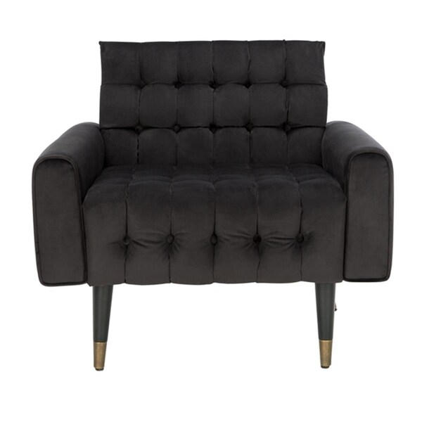 Safavieh Amaris Tufted Accent Chair - Shale, Black & Brass - ACH4503C
