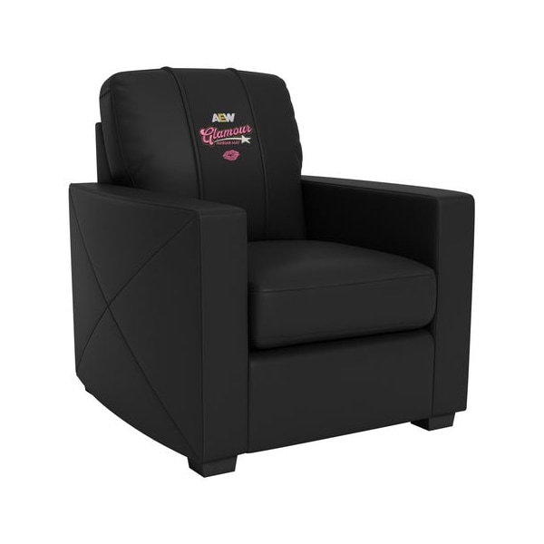 Dreamseat Silver Club Chair with AEW Mariah May Glamour Logo - XZ7759002CHCDBK-PSAEW0013