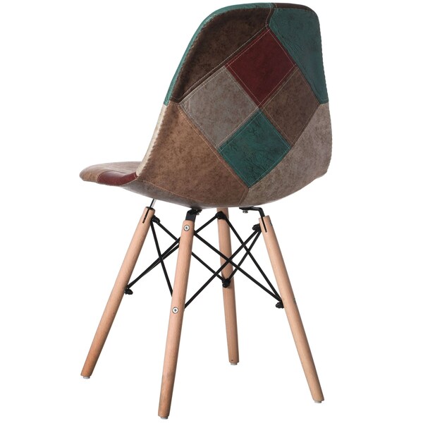 Fabulaxe Chair with Leather and Suede Like Tones with Wooden Legs, PK 4 - QI004326.4
