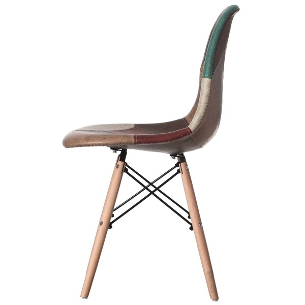 Fabulaxe Chair with Leather and Suede Like Tones with Wooden Legs, PK 4 - QI004326.4
