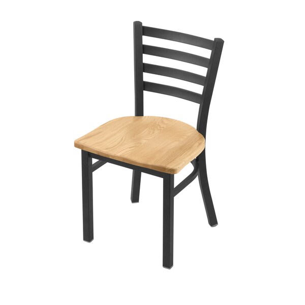 Holland Bar Stool Co 400 Jackie 18" Chair with Pewter Finish and Natural Oak Seat - 40018PWNATOAK