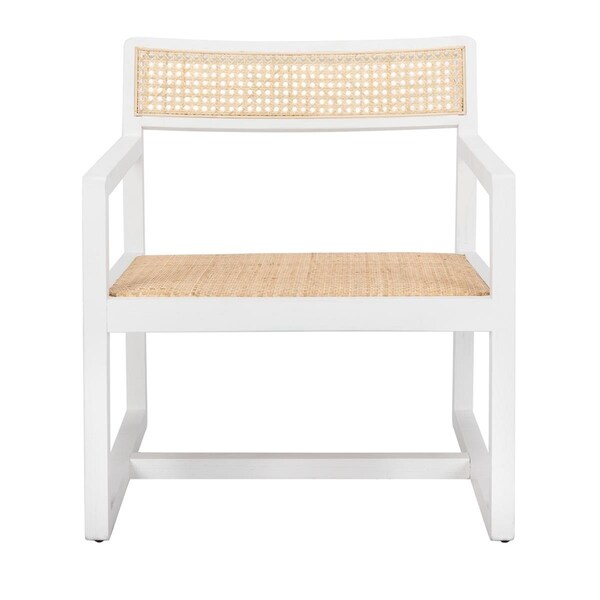 Safavieh Lula Cane Accent Chair, White & Natural - ACH9503A