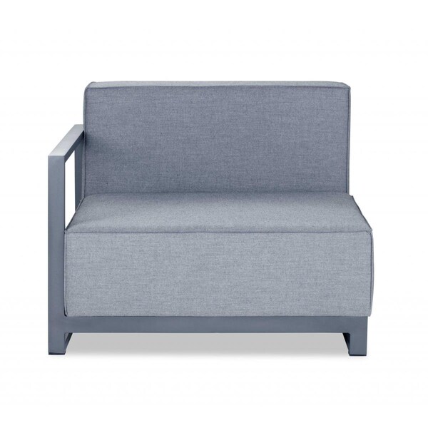 Gfancy Fixtures 29 x 37 x 41 in. Acrylic Modular Left Arm Chair, Gray - GF3094913