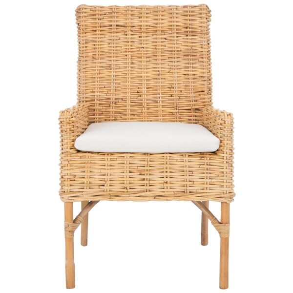 Safavieh Nancy Rattan Accent Chair with Cushion, Natural & White - ACH6518B