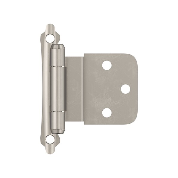 Amerock 3/8in 10 mm Inset Self-Closing, Face Mount Satin Nickel Hinge - 1 Pair - BPR7928G10