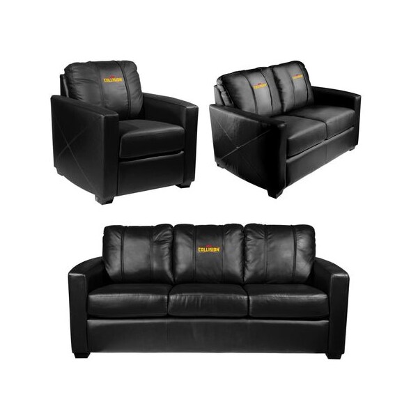 Dreamseat Silver Club Chair with All Elite Wrestling Collision Color Logo - XZ7759002CHCDBK-PSAEW0001