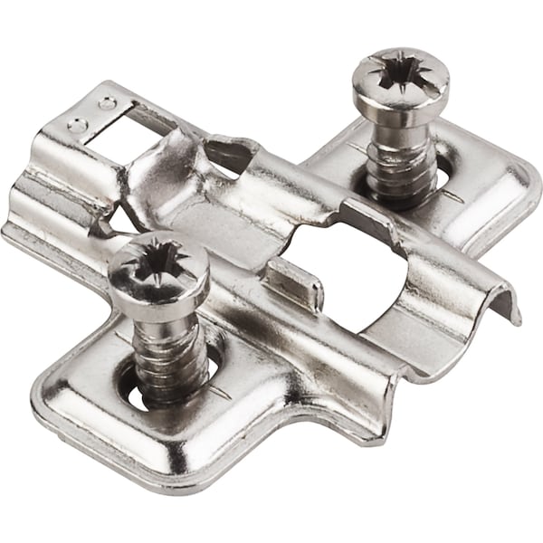 Hardware Resources Standard Duty 0mm Non-Cam Adj Steel Plate w/Euro Screws for 700,725,900 and 1750 Series Euro Hinges - 600.0118.05