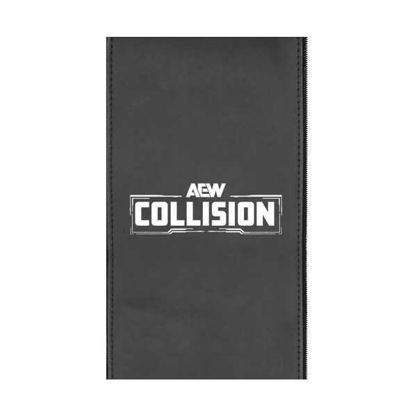 Dreamseat Silver Club Chair with All Elite Wrestling Collision White Logo - XZ7759002CHCDBK-PSAEW0002