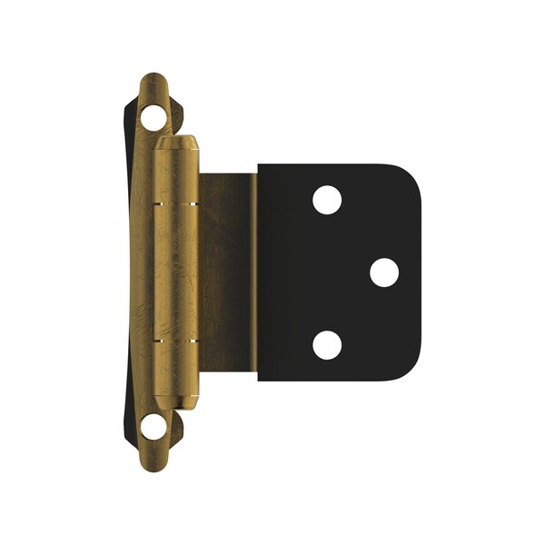 Amerock 3/8in 10 mm Inset Self-Closing, Face Mount Antique Brass Hinge - 1 Pair - BPR7928AE