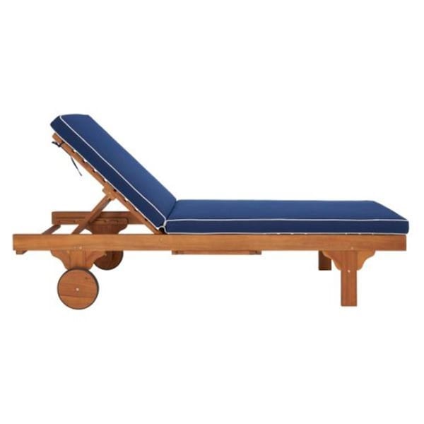 Safavieh Newport Lounge Chair; Natural & Navy - PAT7316B
